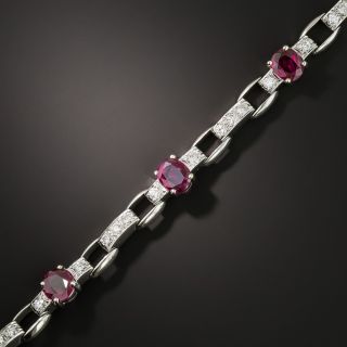 J.E. Caldwell No-Heat Ruby and Diamond Bracelet - GIA