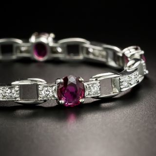 J.E. Caldwell No-Heat Ruby and Diamond Bracelet - GIA - 4