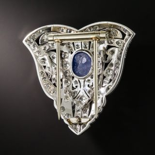 J.E.Caldwell Sapphire and Diamond Single Clip Brooch