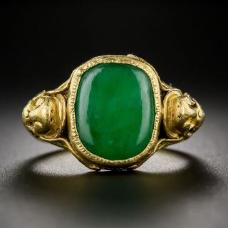 Jade and 22K Gold Ring