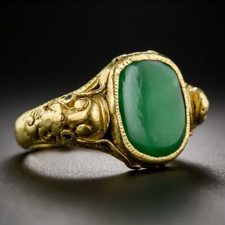 Jade and 22K Gold Ring