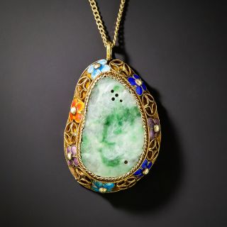Jade and Enamel Pendant - 3