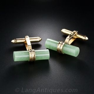 Jade Cylinder Cufflinks