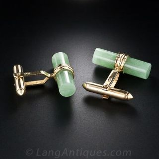 Jade Cylinder Cufflinks