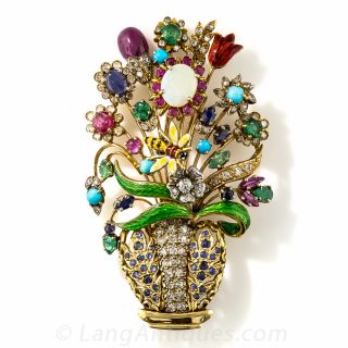 Jardiniere En Tremblant Floral Brooch