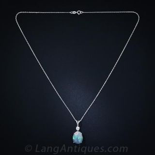 Jelly Opal with Diamond Necklace