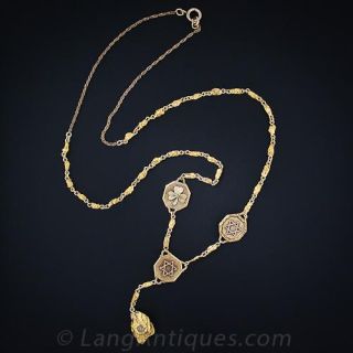 Jewish/Irish Gold Nugget  and Rough Diamond Necklace