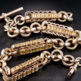 Jumbo Victorian 9k Gold Watch Chain