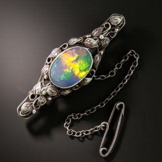 Just Anderen Danish Skonvirke Black Opal Silver Brooch - 2