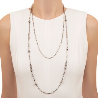 Kalo Workshop Arts and Crafts 64-Inch Silver Chain