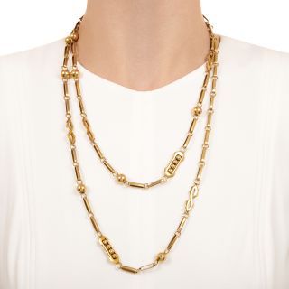 Kalo Workshop Arts and Crafts Gold Link 48 1/2 Inch Chain