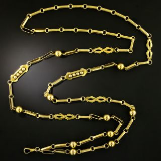 Kalo Workshop Arts and Crafts Gold Link 48 1/2 Inch Chain - 2