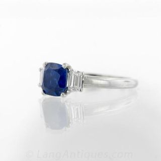 Kashmir Sapphire and Diamond Ring