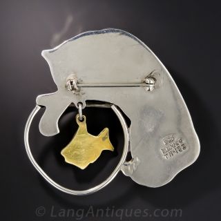 Kitty and Fish Bowl Brooch