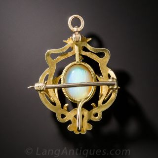 Krementz Art Nouveau Opal Brooch/Pendant