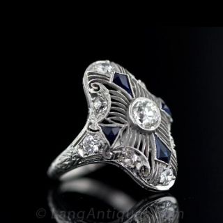 Lacy Art Deco Diamond Dinner Ring