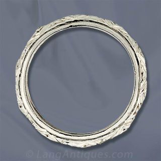 Ladies Art Deco Diamond Pierced Wedding Band