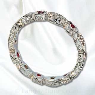 Ladies Diamond and Ruby Eternity Band