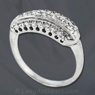 Ladies Diamond Three Row Wedding Band