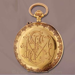 Ladies Enamel Hunter Case Pocket Watch