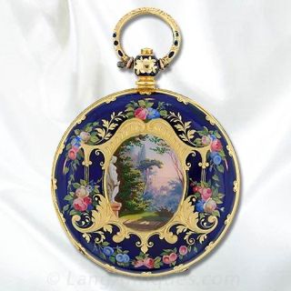 Ladies Enamel Pocket Watch