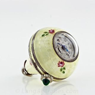 Ladies Enameled Pendant Watch