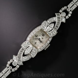 Ladies Platinum and Diamond Hamilton Watch