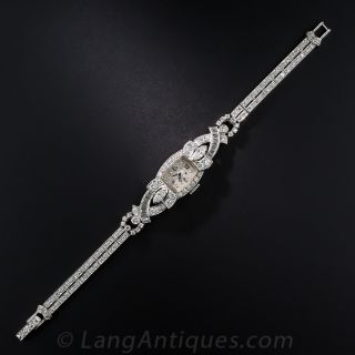 Ladies Platinum and Diamond Hamilton Watch