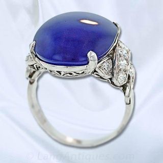 Ladies Sapphire and Diamond Art Deco Ring