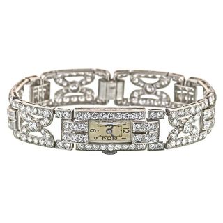 Lady&#039;s Art Deco Diamond Wristwatch