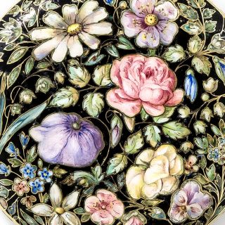 Lady's Floral Enamel Hunter Case Pocket Watch