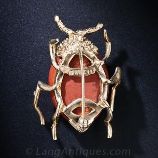 Ladybug Jasper and Onyx Pin