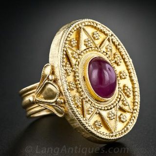 Lalaounis 18K Cabochon Ruby Ring