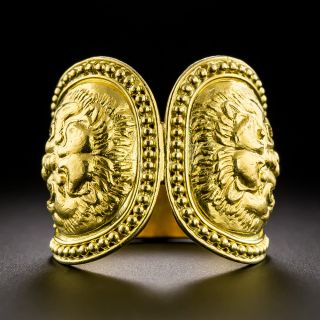 Lalaounis 18K Double Lion Ring, Size 6 1/2 - 2