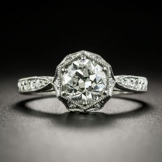 Lang Collection 1.00 Carat Art Deco Style Hexagonal Diamond Engagement Ring - GIA J SI2 - 1