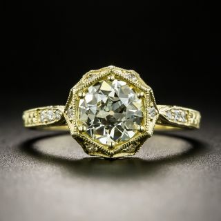 Lang Collection 1.00 Carat Diamond Art Deco Style Hexagonal Engagement Ring GIA - 2