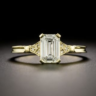 Lang Collection 1.00 Carat Emerald-Cut Diamond 18K Engagement Ring - GIA J SI2  - 2