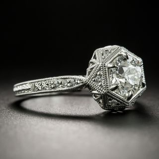 Lang Collection 1.06 Carat Diamond Art Deco Style Hexagonal Engagement Ring - GIA I VVS2