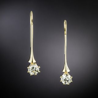 Lang Collection 1.19 Carat Diamond Dangle Earrings - 2