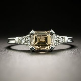 Lang Collection 1.24 Carat Natural, Fancy Dark Orange-Brown Emerald-Cut Diamond Ring - GIA - 1