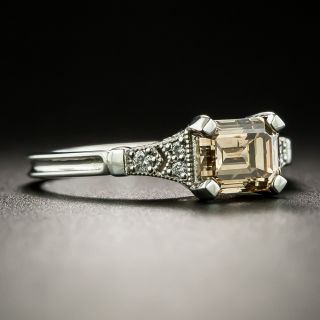 Lang Collection 1.24 Carat Natural, Fancy Dark Orange-Brown Emerald-Cut Diamond Ring - GIA