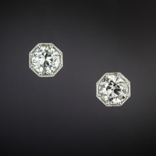 Lang Collection 1.29 Carat Octagonal  Stud Earrings - GIA - 2