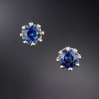 Lang Collection 1.60 Carat Sapphire Stud Earrings - 4