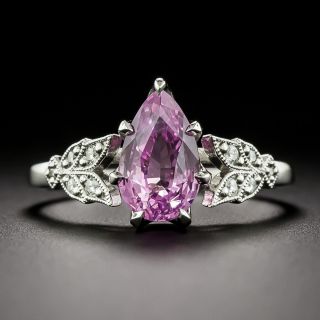 Lang Collection 2.06 Carat No-Heat Pink Sapphire and Diamond Ring - GIA - 4