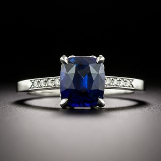 Lang Collection 2.12 Carat Cushion-Cut Sapphire and Diamond Ring - GIA - 3
