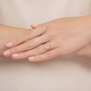Lang Collection 2.28 Carat Antique Cushion-Cut Diamond Solitaire Style Ring - GIA L SI2