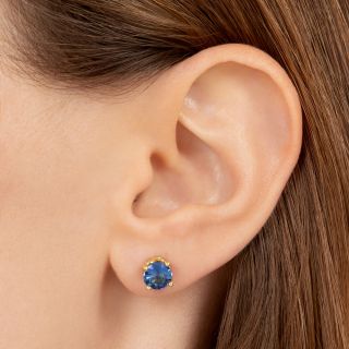 Lang Collection 2.32 Carat Total Weight Sapphire 18K Stud Earrings 
