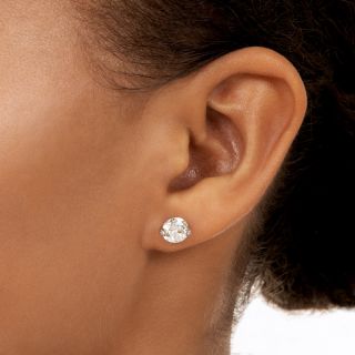 Lang Collection 2.55 Carat Total European-Cut Diamond Studs