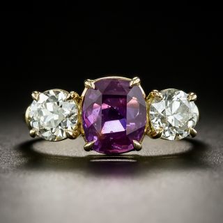 Lang Collection* 2.61 Carat No-Heat Pink Sapphire and Diamond Ring - GIA - 1
