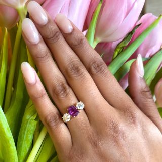 Lang Collection* 2.61 Carat No-Heat Pink Sapphire and Diamond Ring - GIA